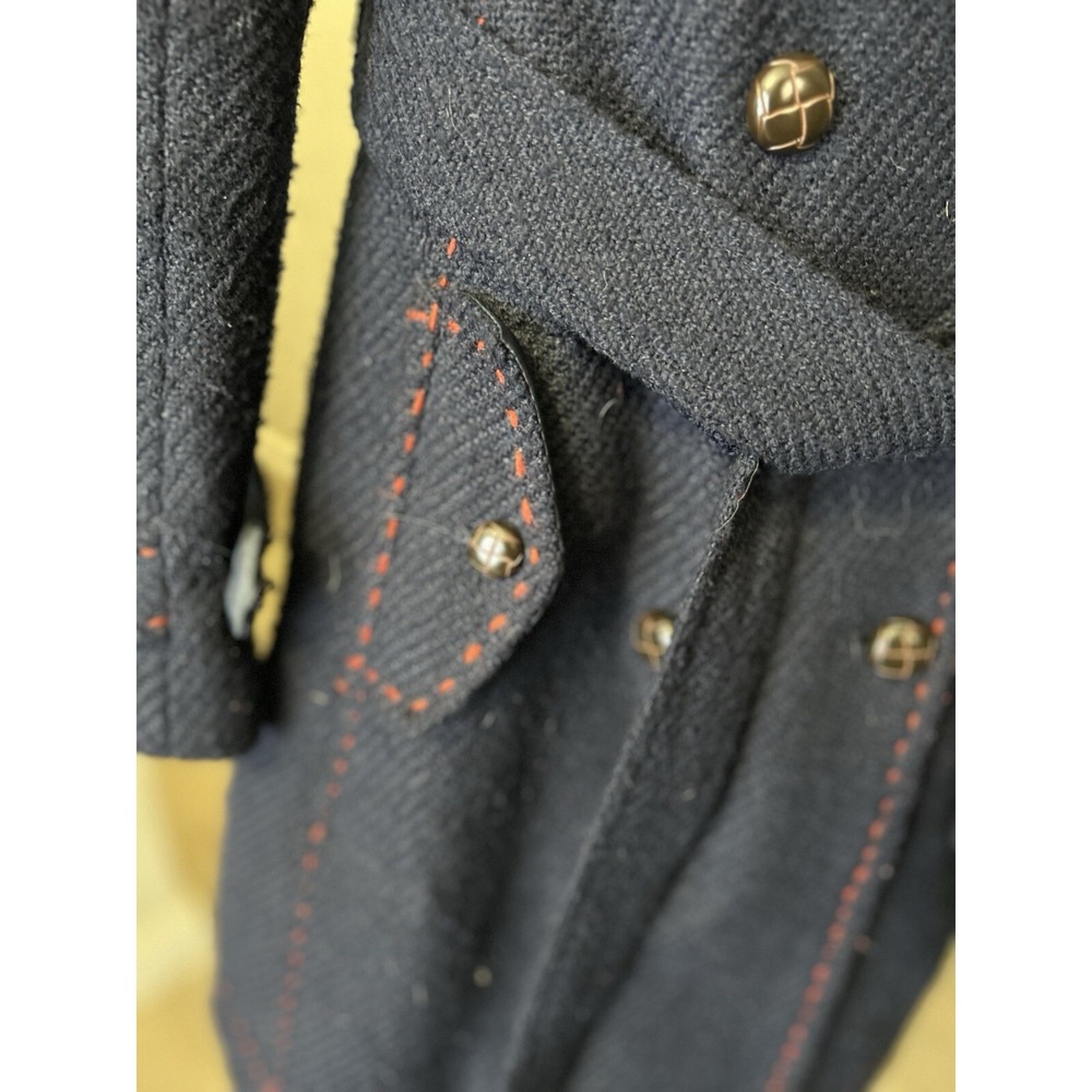 Tommy Hilfiger Wool Blend Navy Peacoat Reefer Jacket Fisherman Coastal Sz Medium - Picture 5 of 14